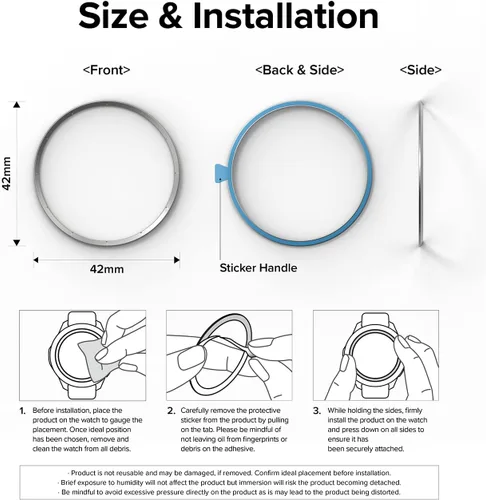 Miniatura 9 de Ringke Estilo de bisel interior compatible con Samsung Galaxy Watch 4 Classic 1.654 pulgadas, acero inoxidable antiarañazos anillo interior bisel