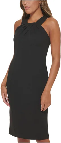 Miniatura 3 de Calvin Klein Cuello Halter Plisado Scuba Crepe Vaina