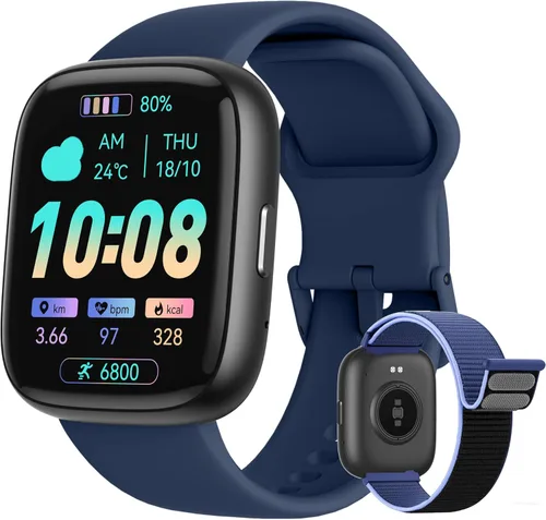 Miniatura 12 de Reloj inteligente para mujer y hombre Android y iPhone [2 bandas, caja de 44mm], Alexa incorporado, reloj inteligente de 1.83" para hacer/responder