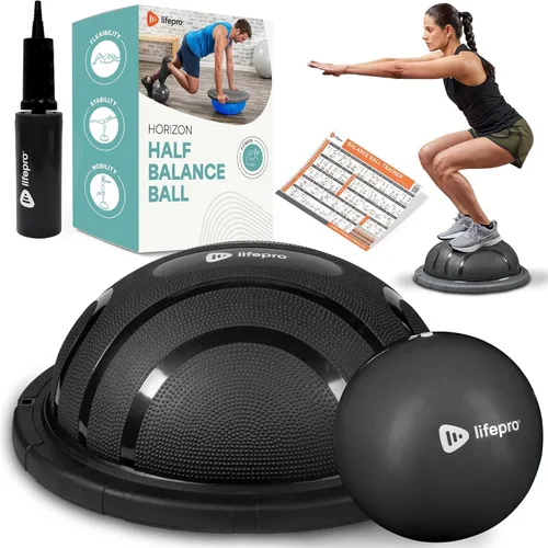 Lifepro Half Balance Ball Trainer - Pelota de estabilidad para ejercicio, entrenamientos de cuerpo completo, gimnasio en casa y terapia física,