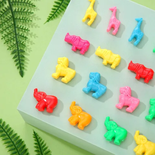 Miniatura 4 de Hicarer 180 cuentas en forma de animal de plástico zoológico de animales de poni, coloridas cuentas de artesanía marina y selva, 0.66 libras