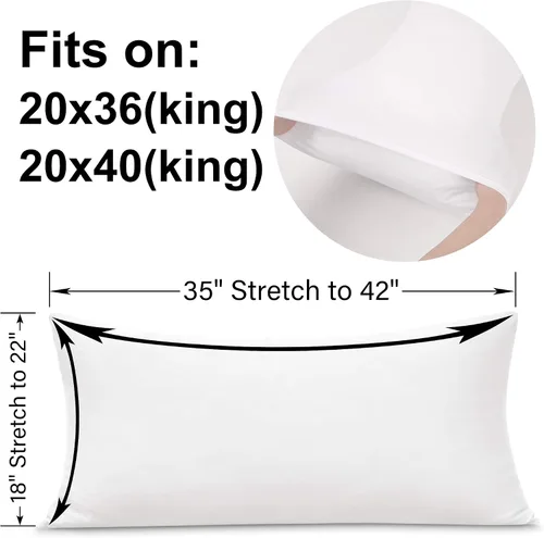 Miniatura 9 de Juego de 2 fundas de almohada pequeñas de punto Jersey Knit para viajes o niños pequeños de 12 x 16 pulgadas, 13 x 18 o 14 x 20 pulgadas, sobre