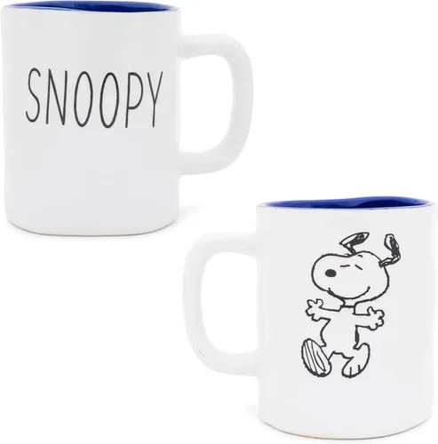 Peanuts Snoopy - Taza de cerámica de cerámica | Taza de café grande para té, cacao, bebidas | Capacidad para 25 onzas