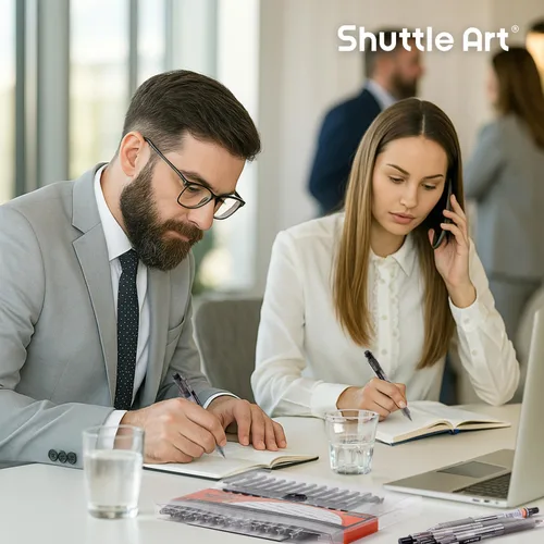 Miniatura 6 de Shuttle Art Ink Glide Series - Paquete de 15 bolígrafos de tinta de gel de punta fina retráctiles de 0.020 in, secado rápido, impermeables