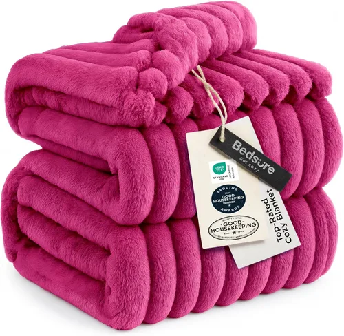 Miniatura 33 de Bedsure GentleSoft - Manta de forro polar azul para sofá, mantas suaves y acogedoras para mujer, lindas mantas pequeñas para niñas, azul claro, 108