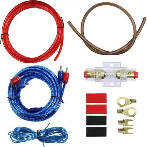 Miniatura 9 de Kit de cableado de amplificador CCA de calibre 0 3000 W completo, cable de alimentación de audio de automóvil de aluminio revestido de cobre