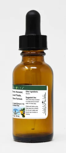 Miniatura 2 de Terravita Extracto líquido de glicerita de remolacha roja, cola de caballo, cardo bendito y más fórmula (1:5), sin sabor (1 oz, ZIN: 523801)