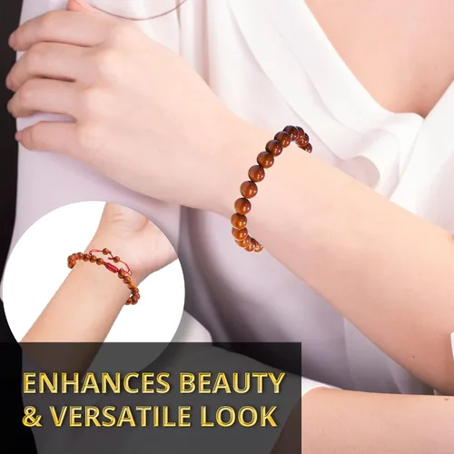 Miniatura 228 de Adjustable Crystal Bracelet – Gemstone Bead Bracelet with Adjustable Macrame String – Chic Gemstone Bracelet for Men and Women – 8mm Round Healing