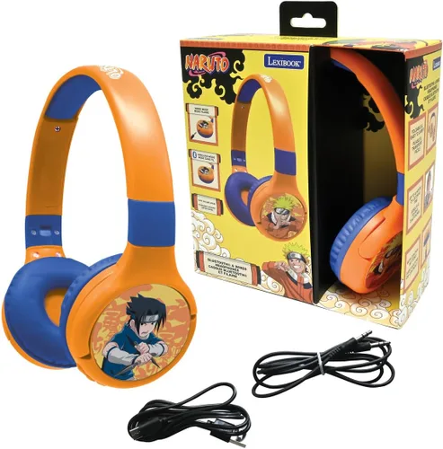 Miniatura 10 de LEXiBOOK - Auriculares inalámbricos recargables 2 en 1 con luces - Sonido estéreo, inalámbrico con cable, plegable, ajustable, luces LED - HPBTKT