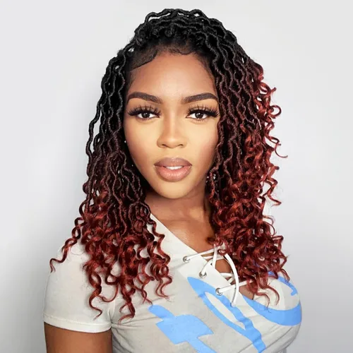 Karida Goddess Locs - Cabello de ganchillo de 14 pulgadas, 8 paquetes de Faux Locs de ganchillo para mujeres negras, Goddess Locs de ganchillo