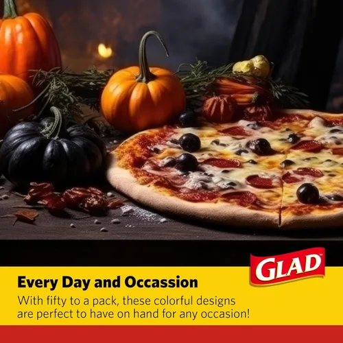 Miniatura 5 de Glad - Platos desechables cuadrados de papel, patrón de follaje otoñal - Platos decorativos fuertes, resistentes, a prueba de remojo y aptos