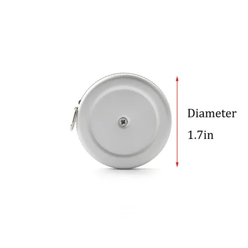 Miniatura 4 de Cinta métrica pequeña de aleación de aluminio, mini cinta métrica retráctil de doble cara 80 pulgadas/2 M, cinta métrica plateada