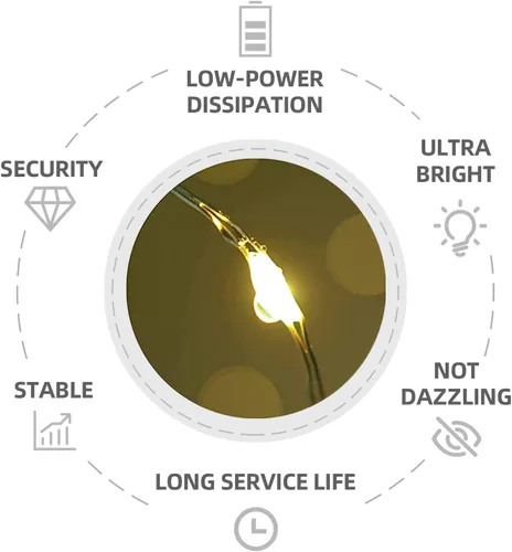 Miniatura 5 de Luces de Hadas Guirnalda de luces a pilas, paquete de 2 unidades, 100 LED, impermeable, alambre de cobre, luz de Navidad parpadeante
