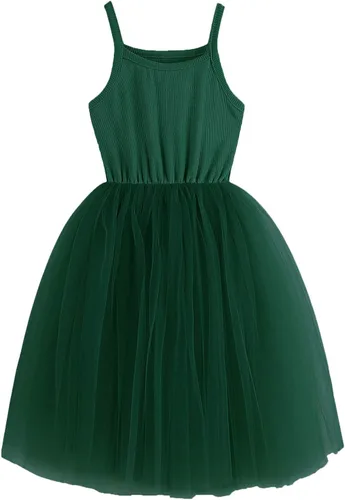 Vestido tutú para niñas pequeñas, con mangas con vuelo, sin mangas, vestido de tul de princesa, vestido de fiesta vintage para niñas pequeñas