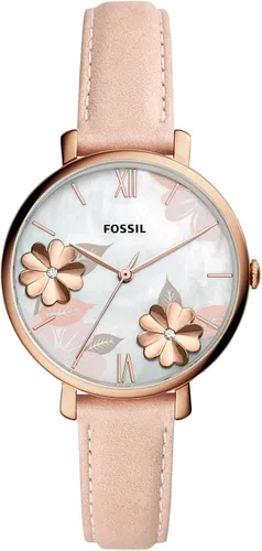 Reloj de cuarzo Fossil modelo Jacqueline estilo casual de acero inoxidable y piel para mujer Jacqueline ES4671 talla única Oro rosa colorete
