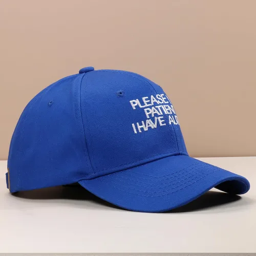 Miniatura 6 de Gorra de béisbol unisex de algodón con texto en inglés "Please Be Patient I Have Autismo", ajustable para papá