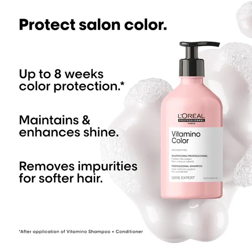 Miniatura 3 de L'Oreal Professionnel Paris Vitamino Color Shampoo - Protects & Preserves Hair Color, Prevents Damage, Adds Vibrancy & Enhances Shine