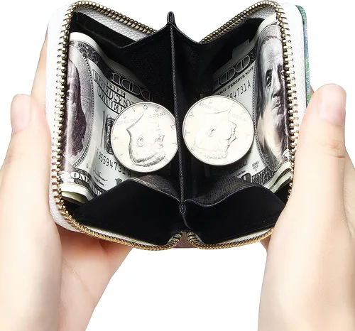 Miniatura 56 de GEEAD - Monedero pequeño con purpurina para mujer o niña, con anillo para llavero