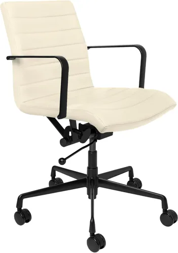 Miniatura 8 de Laura Davidson Furniture SOHO II Silla de oficina acanalada, silla de escritorio con respaldo medio, diseño ergonómico con reposabrazos y giratorio