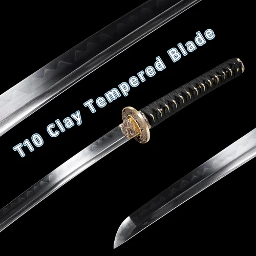 Miniatura 5 de Katana，Hand-Forged Katana Sword，Razor-Sharp 1095 & T10 Damascus Steel Blade, Full-Tang Structure for Martial Arts Practice, Collector's Display