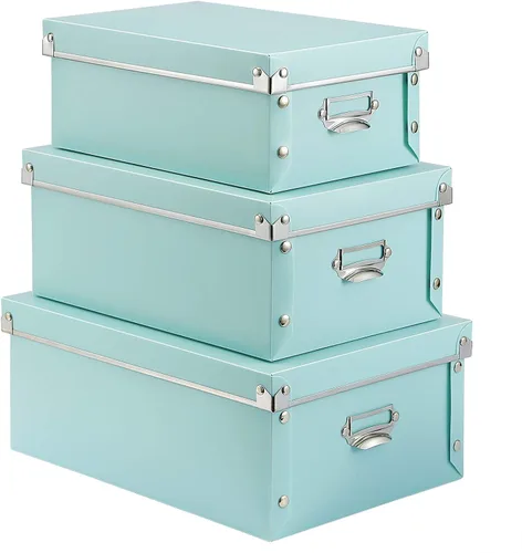 SEEKIND Caja de almacenamiento con tapas y asas decorativas, 3 en 1, a prueba de humedad, plegable para ahorrar espacio, para ropa, cosméticos,