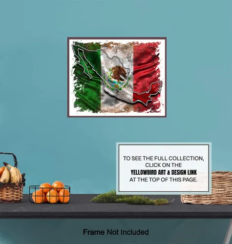 Miniatura 7 de Bandera de México, bandera mexicana, regalos de arte de pared mexicano, decoración de pared de arte chicano, bandera artes decoraciones para cuartos