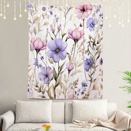 Miniatura 90 de Shrahala Tapiz de pared azul brillante, acuarela azul degradado para colgar en la pared, tapiz grande decorativo de fibra de poliéster, dobladillo