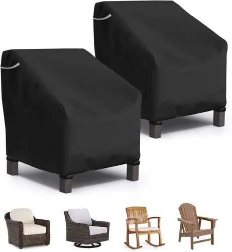 Miniatura 8 de STARTWO Fundas apilables para sillas de patio, resistentes e impermeables, para muebles de exterior, se adapta a 4-6 sillas de comedor apilables, 36