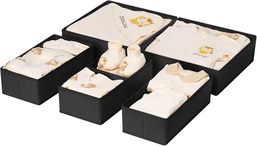 Miniatura 36 de DIMJ Organizador de cajones para ropa, paquete de 6 unidades, organizadores plegables para bebé, organizador de almacenamiento y cómoda