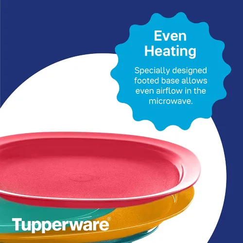 Miniatura 5 de Tupperware Platos de almuerzo recalentables para microondas, aptos para lavavajillas y microondas, sin BPA, reutilizables, ligeros, duraderos e