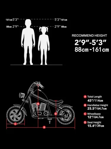 Miniatura 9 de HYPER GOGO Cruiser 12 Plus - Motocicleta para Niños (SMALT Blue)