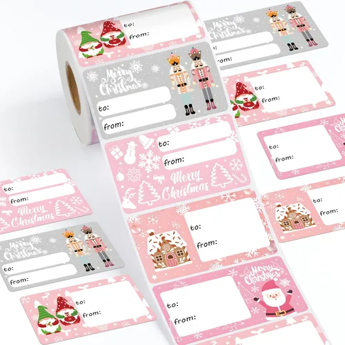 Miniatura 17 de Outus 500 Piezas Etiquetas de Navidad Autoadhesivas Etiquetas de Regalo para Regalos de Navidad Etiquetas de Nombre de Navidad Pegatinas para Papel