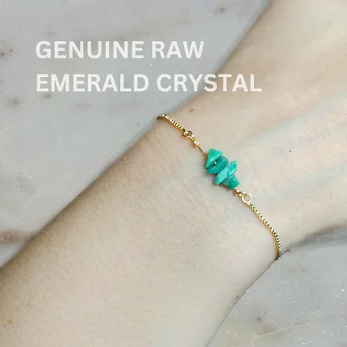 Miniatura 11 de Designs by Nature Gems Pulsera de piedra natal de cristal hecha a mano, pulsera de bolo de cadena deslizante ajustable, chapado en oro