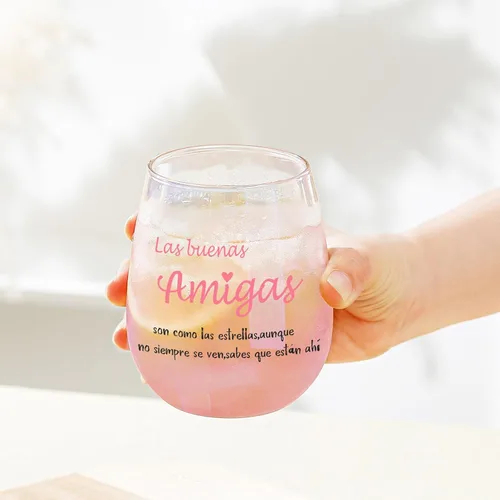 Miniatura 3 de Yalucky Regalos para mujer amiga, vaso de vidrio de 16.2 fl oz, regalos de cumpleaños para mujer, Llaveros para mujeres, regalo de graduación