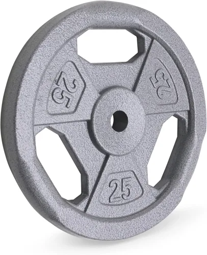 Miniatura 8 de Marcy Classic - Discos de agarre estándar de hierro fundido de 1" para entrenamiento de fuerza y levantamiento de pesas