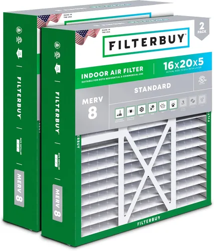 Miniatura 13 de Filterbuy 10x17x2 Filtro de aire MERV 8 Defensa Esencial contra el Polvo y las Alergias (2 unidades), Filtros exteriores plegados electrostáticos