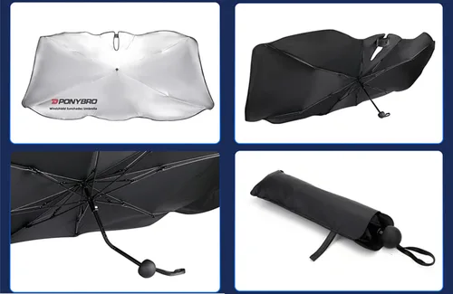 Miniatura 8 de Parasol para parabrisas plegable, universal, hatchback, sedán, SUV 57 x 31.5 Inch Windshield UV Shield for Full Front Window Coverage, Quick
