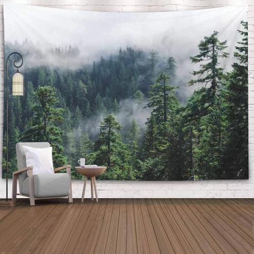 Miniatura 36 de Crannel Tapiz de invierno para colgar en la pared, sombrero de mago psicodélico para barba, tapiz mágico de calavera de humo de 50 x 60 pulgadas