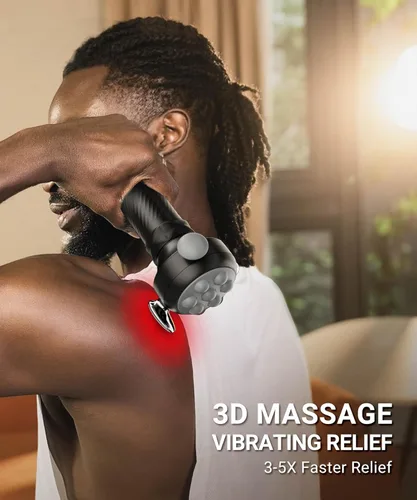 Miniatura 4 de HYAKO Masajeador Pro Max Therapy – Vibración de tejido profundo profesional de 6500 RPM para aliviar el dolor de cuerpo completo y liberación