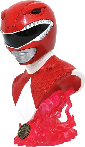 Miniatura 4 de Diamond Select Toys Mighty Morphin Power Rangers: Red Ranger Legends en 3 dimensiones, 1; 2 escala de busto, multicolor, 10 pulgadas