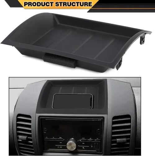 Miniatura 3 de CNNELL Caja de almacenamiento de bisel superior para salpicadero, color negro, compatible con Nissan Xterra 2005-2013/compatible con Nissan