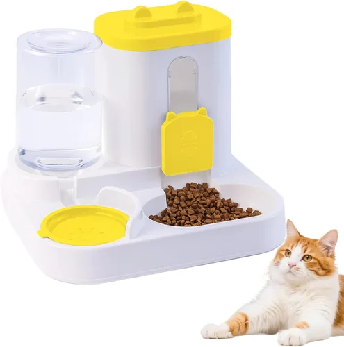 Gravity - Comedero automático para gatos y dispensador de agua, 2 en 1, paquete de 2 unidades de autoalimentación de gran capacidad para perros