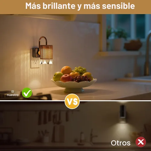 Miniatura 4 de L LOHAS LED Luces Nocturnas Enchufables en la Pared, Luz Nocturna Decorativa de Cilindro de Tela Boho con Borla, Sensor de Crepúsculo a Amanecer