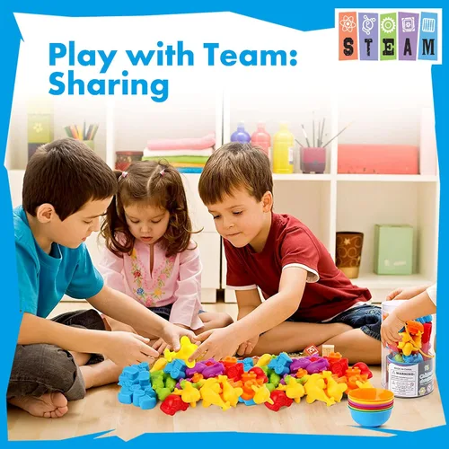Miniatura 6 de UNIQUE KIDS Juego educativo de aprendizaje de conteo con tazas de clasificación – Divertido juego de clasificación de colores y entrenamiento