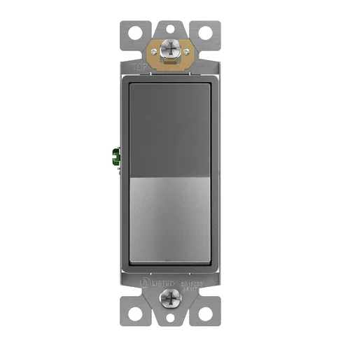 Miniatura 26 de ENERLITES Interruptor de luz de paleta decorativa de 3 vías, acabado brillante, un solo polo o tres vías, 3 cables, tornillo de puesta a tierra