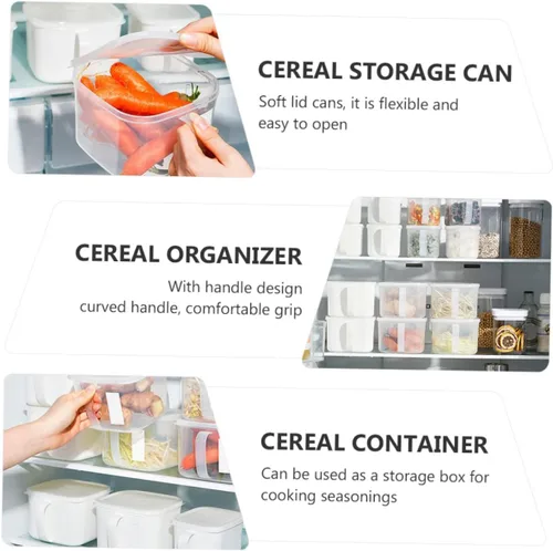 Miniatura 4 de 2 recipientes herméticos para almacenamiento de alimentos con tapas, contenedores de plástico transparente para cocina y refrigerador, ideal