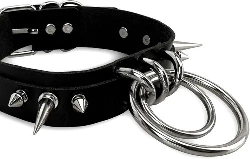 Miniatura 2 de JOYMIN Gargantilla de moda de piel sintética para Halloween, collares para mujeres y niñas, gargantilla gótica, collar punk ajustable