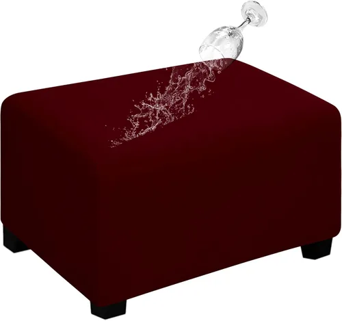 Miniatura 43 de Easy-Going Funda para Otomán Elástica 100% Doble Impermeable Rectangular Plegable Taburete de Almacenamiento Protector de Muebles Funda Suave