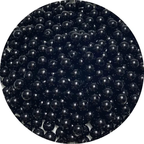 400 piezas de cuentas de perlas de 8 mm Cuentas de perlas negras redondas con agujeros para manualidades de costura, decoración, pulseras, collares,