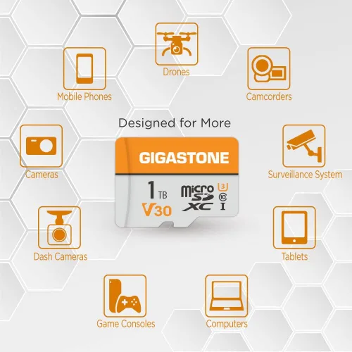 Miniatura 4 de GIGASTONE Tarjeta Micro SD de 1 TB, 2 unidades, grabación de video A1 V30 4K, GoPro, vigilancia, cámara de seguridad, cámara de acción, drone